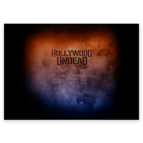 Поздравительная открытка с принтом Hollywood Undead в Санкт-Петербурге, 100% бумага | плотность бумаги 280 г/м2, матовая, на обратной стороне линовка и место для марки
 | Тематика изображения на принте: band | hollywood undead | metal | music | rock | атрибутика | группа | метал | музыка | рок