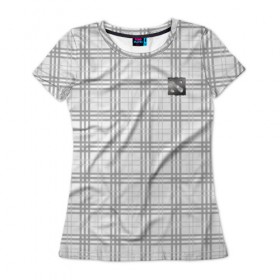Женская футболка 3D с принтом Dota 2 - Grey logo 2018 в Санкт-Петербурге, 100% полиэфир ( синтетическое хлопкоподобное полотно) | прямой крой, круглый вырез горловины, длина до линии бедер | 0x000000123 | championships | dota | dota2 | international | дота