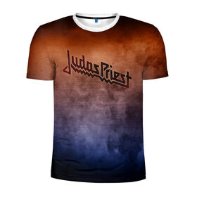 Мужская футболка 3D спортивная с принтом Judas Priest в Санкт-Петербурге, 100% полиэстер с улучшенными характеристиками | приталенный силуэт, круглая горловина, широкие плечи, сужается к линии бедра | band | judas priest | metal | music | rock | атрибутика | группа | метал | музыка | рок