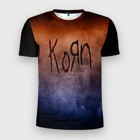Мужская футболка 3D спортивная с принтом Korn в Санкт-Петербурге, 100% полиэстер с улучшенными характеристиками | приталенный силуэт, круглая горловина, широкие плечи, сужается к линии бедра | band | metal | music | rock | атрибутика | группа | метал | музыка | рок