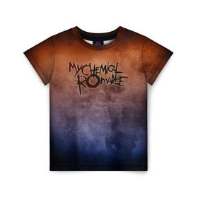 Детская футболка 3D с принтом My Chemical Romance в Санкт-Петербурге, 100% гипоаллергенный полиэфир | прямой крой, круглый вырез горловины, длина до линии бедер, чуть спущенное плечо, ткань немного тянется | band | metal | music | my chemical romance | rock | атрибутика | группа | метал | музыка | рок