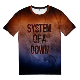 Мужская футболка 3D с принтом System of a Down в Санкт-Петербурге, 100% полиэфир | прямой крой, круглый вырез горловины, длина до линии бедер | band | metal | music | rock | system of a down | атрибутика | группа | метал | музыка | рок