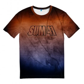 Мужская футболка 3D с принтом Sum 41 в Санкт-Петербурге, 100% полиэфир | прямой крой, круглый вырез горловины, длина до линии бедер | 