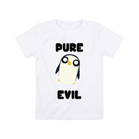 Детская футболка хлопок с принтом Пингвин в Санкт-Петербурге, 100% хлопок | круглый вырез горловины, полуприлегающий силуэт, длина до линии бедер | adventure time | время приключений | гантер | пингвин