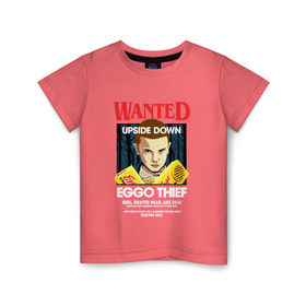 Детская футболка хлопок с принтом Wanted: Eggo Thief / 11 в Санкт-Петербурге, 100% хлопок | круглый вырез горловины, полуприлегающий силуэт, длина до линии бедер | 11 | netflix | stranger | things | бобби | браун | милли | нетфликс | одиннадцать