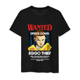 Мужская футболка хлопок с принтом Wanted: Eggo Thief / 11 в Санкт-Петербурге, 100% хлопок | прямой крой, круглый вырез горловины, длина до линии бедер, слегка спущенное плечо. | Тематика изображения на принте: 11 | netflix | stranger | things | бобби | браун | милли | нетфликс | одиннадцать