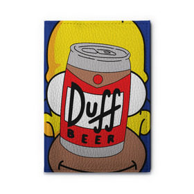 Обложка для автодокументов с принтом Homer в Санкт-Петербурге, натуральная кожа |  размер 19,9*13 см; внутри 4 больших “конверта” для документов и один маленький отдел — туда идеально встанут права | duff beer | simpsons | гомер