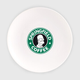 Тарелка с принтом Springfield Coffee в Санкт-Петербурге, фарфор | диаметр - 210 мм
диаметр для нанесения принта - 120 мм | Тематика изображения на принте: homer | simpsons | гомер | лого | спрингфилд | старбакс