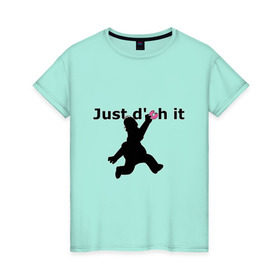 Женская футболка хлопок с принтом Just Doh It в Санкт-Петербурге, 100% хлопок | прямой крой, круглый вырез горловины, длина до линии бедер, слегка спущенное плечо | doh | donut | homer | simpsons | гомер | пончик