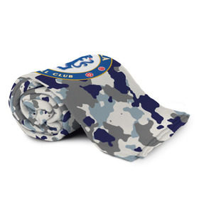 Плед 3D с принтом FC Chelsea Camouflage в Санкт-Петербурге, 100% полиэстер | закругленные углы, все края обработаны. Ткань не мнется и не растягивается | Тематика изображения на принте: 