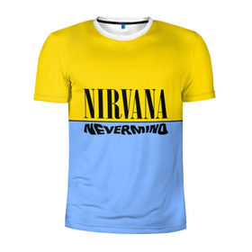 Мужская футболка 3D спортивная с принтом Nirvana nevermino в Санкт-Петербурге, 100% полиэстер с улучшенными характеристиками | приталенный силуэт, круглая горловина, широкие плечи, сужается к линии бедра | cobain | kurt | nevermino | nirvana | альтернативный | гранж | грол | группа | дональд | кобейн | курт | музыка | надпись | нервана | нирвана | новоселич | певец | рок | смайл | смайлик | солист