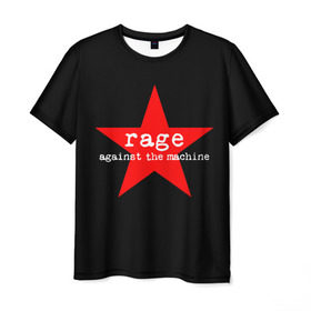 Мужская футболка 3D с принтом Rage Against the Machine в Санкт-Петербурге, 100% полиэфир | прямой крой, круглый вырез горловины, длина до линии бедер | 