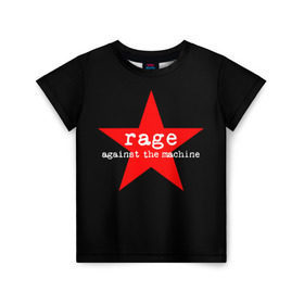 Детская футболка 3D с принтом Rage Against the Machine в Санкт-Петербурге, 100% гипоаллергенный полиэфир | прямой крой, круглый вырез горловины, длина до линии бедер, чуть спущенное плечо, ткань немного тянется | Тематика изображения на принте: 
