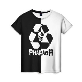 Женская футболка 3D с принтом Pharaoh в Санкт-Петербурге, 100% полиэфир ( синтетическое хлопкоподобное полотно) | прямой крой, круглый вырез горловины, длина до линии бедер | pharaoh | rap | голубин | реп | рэп | фараон | фристайл | хип хоп | хипхоп