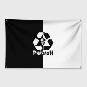 Флаг-баннер с принтом Pharaoh в Санкт-Петербурге, 100% полиэстер | размер 67 х 109 см, плотность ткани — 95 г/м2; по краям флага есть четыре люверса для крепления | pharaoh | rap | голубин | реп | рэп | фараон | фристайл | хип хоп | хипхоп