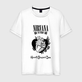 Мужская футболка хлопок с принтом Nirvana in utero в Санкт-Петербурге, 100% хлопок | прямой крой, круглый вырез горловины, длина до линии бедер, слегка спущенное плечо. | cobain | kurt | nevermino | nirvana | альтернативный | гранж | грол | группа | дональд | кобейн | курт | музыка | надпись | нервана | нирвана | новоселич | певец | рок | смайл | смайлик | солист