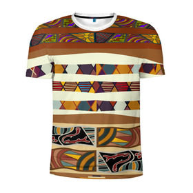 Мужская футболка 3D спортивная с принтом Африканская мозаика в Санкт-Петербурге, 100% полиэстер с улучшенными характеристиками | приталенный силуэт, круглая горловина, широкие плечи, сужается к линии бедра | afrika | pattern | африка | африканские мотивы | африканские узоры | солнце | узор | этника | южный континент