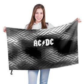 Флаг 3D с принтом AC/DC rock band в Санкт-Петербурге, 100% полиэстер | плотность ткани — 95 г/м2, размер — 67 х 109 см. Принт наносится с одной стороны | ac dc | logo | music | pop | rock | usa | альтернатива | америка | металл | музыка | музыкальный | поп | рок