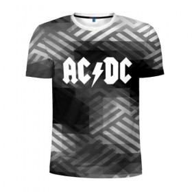 Мужская футболка 3D спортивная с принтом AC/DC rock band в Санкт-Петербурге, 100% полиэстер с улучшенными характеристиками | приталенный силуэт, круглая горловина, широкие плечи, сужается к линии бедра | Тематика изображения на принте: ac dc | logo | music | pop | rock | usa | альтернатива | америка | металл | музыка | музыкальный | поп | рок