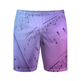 Мужские шорты 3D спортивные с принтом Ноты в Санкт-Петербурге,  |  | guitar | music | piano | гитара | музыка | ноты | пианино