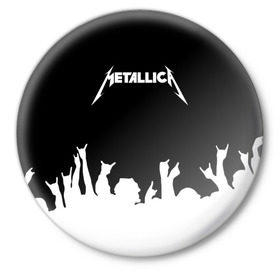 Значок с принтом Metallica в Санкт-Петербурге,  металл | круглая форма, металлическая застежка в виде булавки | metallica | группа | джеймс хэтфилд | кирк хэмметт | ларс ульрих | метал | металика | металлика | миталика | музыка | роберт трухильо | рок | трэш | трэшметал | хард | хардрок | хеви | хевиметал