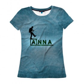 Женская футболка 3D с принтом Анна в стиле Доктор Хаус в Санкт-Петербурге, 100% полиэфир ( синтетическое хлопкоподобное полотно) | прямой крой, круглый вырез горловины, длина до линии бедер | 