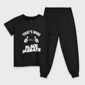 Детская пижама хлопок с принтом Вот кто любит Black Sabbath в Санкт-Петербурге, 100% хлопок |  брюки и футболка прямого кроя, без карманов, на брюках мягкая резинка на поясе и по низу штанин
 | 