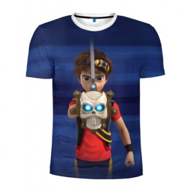 Мужская футболка 3D спортивная с принтом Zak в Санкт-Петербурге, 100% полиэстер с улучшенными характеристиками | приталенный силуэт, круглая горловина, широкие плечи, сужается к линии бедра | zak storm | дети | зак шторм | мультфильмы | сёрфинг