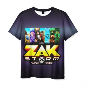 Мужская футболка 3D с принтом Zak Storm в Санкт-Петербурге, 100% полиэфир | прямой крой, круглый вырез горловины, длина до линии бедер | Тематика изображения на принте: zak storm | дети | зак шторм | мультфильмы | сёрфинг