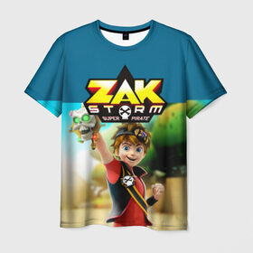 Мужская футболка 3D с принтом Zak Storm_2 в Санкт-Петербурге, 100% полиэфир | прямой крой, круглый вырез горловины, длина до линии бедер | Тематика изображения на принте: zak storm | дети | зак шторм | мультик | мультики | мультфильм | мультфильмы | сёрфинг