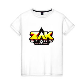 Женская футболка хлопок с принтом Зак Шторм 3 в Санкт-Петербурге, 100% хлопок | прямой крой, круглый вырез горловины, длина до линии бедер, слегка спущенное плечо | zak storm | дети | зак шторм | мультфильмы | сёрфинг