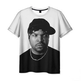 Мужская футболка 3D с принтом Ice Cube в Санкт-Петербурге, 100% полиэфир | прямой крой, круглый вырез горловины, длина до линии бедер | cube | hiphop | ice | legend | nwa | rap | рэп