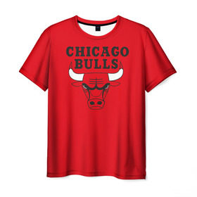 Мужская футболка 3D с принтом Chicago Bulls в Санкт-Петербурге, 100% полиэфир | прямой крой, круглый вырез горловины, длина до линии бедер | bulls | chicago | chicago bulls | nba | баскетбол | буллз | нба | чикаго буллз