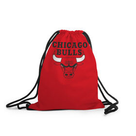 Рюкзак-мешок 3D с принтом Chicago Bulls в Санкт-Петербурге, 100% полиэстер | плотность ткани — 200 г/м2, размер — 35 х 45 см; лямки — толстые шнурки, застежка на шнуровке, без карманов и подкладки | bulls | chicago | chicago bulls | nba | баскетбол | буллз | нба | чикаго буллз