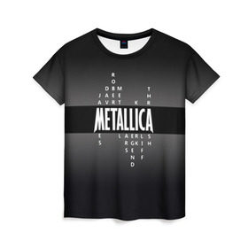 Женская футболка 3D с принтом Участники группы Metallica в Санкт-Петербурге, 100% полиэфир ( синтетическое хлопкоподобное полотно) | прямой крой, круглый вырез горловины, длина до линии бедер | metallica | группа | джеймс хэтфилд | кирк хэмметт | ларс ульрих | метал | металика | металлика | миталика | музыка | роберт трухильо | рок | трэш | трэшметал | хард | хардрок | хеви | хевиметал
