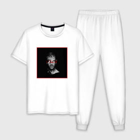 Мужская пижама хлопок с принтом Lil Peep в Санкт-Петербурге, 100% хлопок | брюки и футболка прямого кроя, без карманов, на брюках мягкая резинка на поясе и по низу штанин
 | lil peep
lil
peep