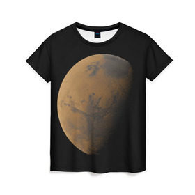 Женская футболка 3D с принтом Марс в Санкт-Петербурге, 100% полиэфир ( синтетическое хлопкоподобное полотно) | прямой крой, круглый вырез горловины, длина до линии бедер | elon musk | space x | spacex | будущее | вселенная | вулкан | долина | илон маск | космические | космос | красная планета | кратер | маринер | марсиане | марсианин | небес | новый дом | путешествия | роскосмос