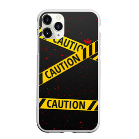 Чехол для iPhone 11 Pro Max матовый с принтом Caution Style в Санкт-Петербурге, Силикон |  | blood | caution | street | tape | urban | брызги | кровь | лента | опасный | скотч | улица | урбан