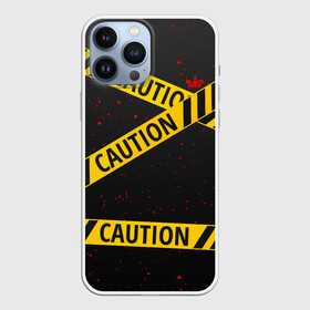 Чехол для iPhone 13 Pro Max с принтом Caution Style в Санкт-Петербурге,  |  | blood | caution | street | tape | urban | брызги | кровь | лента | опасный | скотч | улица | урбан