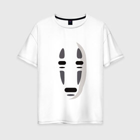 Женская футболка хлопок Oversize с принтом Безликий Бог Каонаси_2 в Санкт-Петербурге, 100% хлопок | свободный крой, круглый ворот, спущенный рукав, длина до линии бедер
 | аниме | миядзаки | унесенные призраками