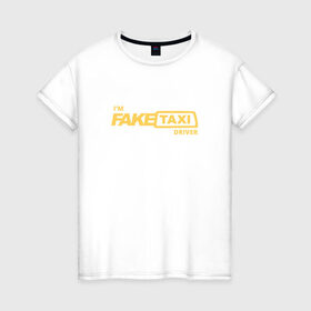 Женская футболка хлопок с принтом FakeTaxi в Санкт-Петербурге, 100% хлопок | прямой крой, круглый вырез горловины, длина до линии бедер, слегка спущенное плечо | 