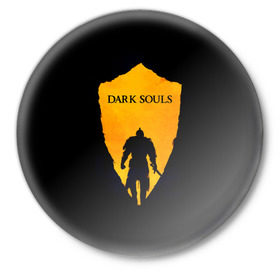Значок с принтом Dark Souls в Санкт-Петербурге,  металл | круглая форма, металлическая застежка в виде булавки | dark | souls | дракон | души | игра | лордран | темные