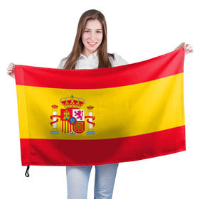 Флаг 3D с принтом Флаг сборной Испании в Санкт-Петербурге, 100% полиэстер | плотность ткани — 95 г/м2, размер — 67 х 109 см. Принт наносится с одной стороны | испания | флаг испании