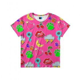 Детская футболка 3D с принтом Вкусняшки в Санкт-Петербурге, 100% гипоаллергенный полиэфир | прямой крой, круглый вырез горловины, длина до линии бедер, чуть спущенное плечо, ткань немного тянется | веселые | модные | надпись | новинки | популярные | прикольная | цветные | яркие