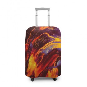 Чехол для чемодана 3D с принтом Fire в Санкт-Петербурге, 86% полиэфир, 14% спандекс | двустороннее нанесение принта, прорези для ручек и колес | abstract | color | colourful | абстракция | жара | лето | огонь | пламя | цвет | цветастый | цветной