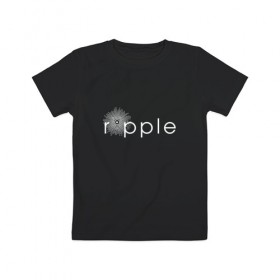 Детская футболка хлопок с принтом Ripple в Санкт-Петербурге, 100% хлопок | круглый вырез горловины, полуприлегающий силуэт, длина до линии бедер | coin | ripple | биткоин | криптовалюта | рипл