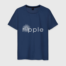 Мужская футболка хлопок с принтом Ripple в Санкт-Петербурге, 100% хлопок | прямой крой, круглый вырез горловины, длина до линии бедер, слегка спущенное плечо. | coin | ripple | биткоин | криптовалюта | рипл