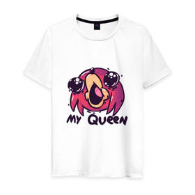 Мужская футболка хлопок с принтом My Queen в Санкт-Петербурге, 100% хлопок | прямой крой, круглый вырез горловины, длина до линии бедер, слегка спущенное плечо. | brudda | knuckles | queen | королева | наклз