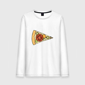 Мужской лонгслив хлопок с принтом Кусочек пиццы в Санкт-Петербурге, 100% хлопок |  | 14 февраля | love | pizza | valentine | любовь