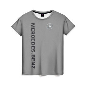 Женская футболка 3D с принтом MERCEDES BENZ VINTAGE в Санкт-Петербурге, 100% полиэфир ( синтетическое хлопкоподобное полотно) | прямой крой, круглый вырез горловины, длина до линии бедер | mercedes | марка | машины | мерседес